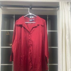 Cotton Express Red Button Down Shirt